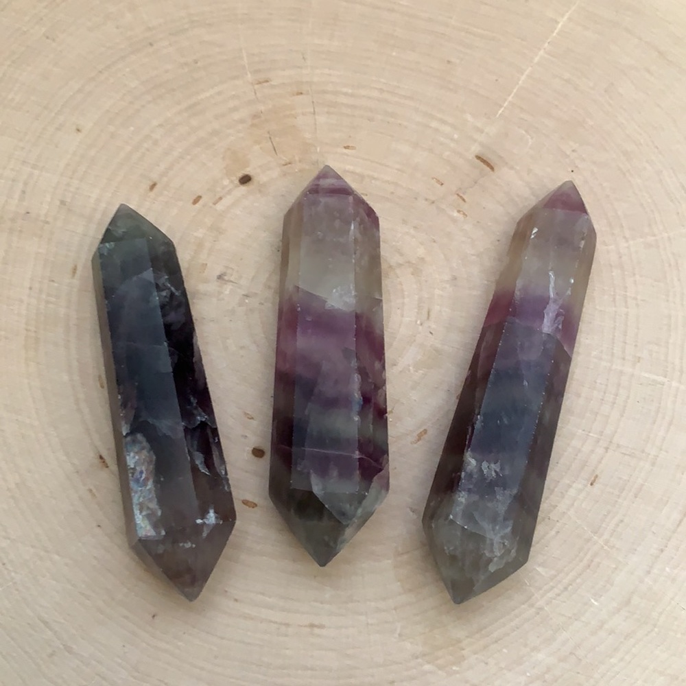 Fluorite Double Ended Crystal Triple Set Lot 6